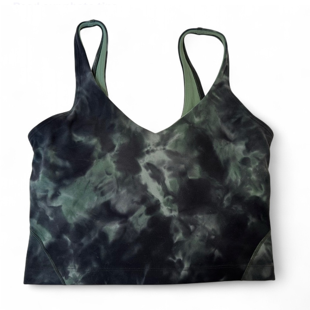 Lululemon Align Cropped Tank in Diamond Dye Silver Blue Tealwater - Size 4